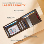 RUNBOX Slim Wallets for Men - Leather Money Clip Mens Wallet - RFID Blocking Front Pocket Bifold Wallet - Thin Credit Card Holder with Gift Box