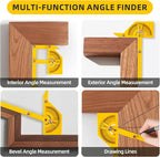 2 Pcs Protractor Angle Finders, Adjustable Protractors 0°-180° with Locking Nut(for Exterior, Interior, Bevel Angles), Portable Angle Measurement Tools for Carpenters & Woodworking Hobbyists & DIYer