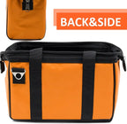 Tool Bag 13 Inch Waterproof Orange Tool Organizer with Wide Mouth and Shoulder Strap for Power and Small Hand Tools Oxford Cloth Fabric(5 pockets)