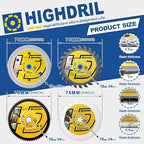 HIGHDRIL 3" 75mm Circular Saw Blade Set 4pcs - Diamond/HSS/TCT Cutting Disc for Angle Grinder Cutting Metal Copper Aluminum Tile Marble Granite Plastic Wood