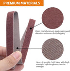 TAOKYID 36 Pack 1/2 x 18 Inch Sanding Belts for Air Belt Sander, Aluminum Oxide File Abrasive Belts 1/2-Inch x 18-Inch, 12 Each of 40/60/80 Assorted Grits 1/2x18 Sanding Belt Sandpaper