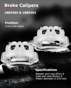 cciyu Front Left & Right Brake Calipers Assembly w/Bracket 18B5303 18B5302 For Chevy For Silverado 2500 HD/For Silverado 3500 HD/For Suburban 3500 HD,For GMC For Sierra 2500 HD/For Sierra 3500 HD