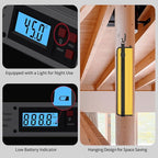 BINTA Digital Angle Finder 0-225° Range, Backlit LCD Aluminum Angle Finder Tool with Horizontal/Vertical Dual Bubble Meter Storage Bag for Woodworking, Machinery, Construction, DIY(Silver)