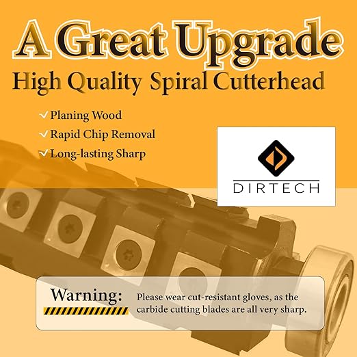 Sprial Cutterhead for DeWalt DW733 DW734 Thickness Planer Woodworking 4 Rows Helical Spiral Cutter Head with 54Pcs Carbide Inserts