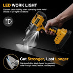 Cordless Metal Shears for Dewalt 20V Max - 14GA Steel Metal Cutter, 360° Pivoting Head, 400Nm Torque Cutting Stainless Sheet, Iron, Carpet, Leather, Cardboard(NO Battery)