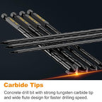 Masonry Drill Bit Set & Concrete Drill Bit Set, Extension Professional Carbide Drill Bits Tip (7 PCS) for Glass/Brick/Plastic/Cement/Tile, 5/32"-3/8" by TITGGI