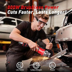 Angle Grinder Cordless 21V: Battery Grinder with 2x 4000mAh, Brushless Motor, Adjustable 3-speed with LED for Cutting Grinding