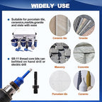 Diamond Core Drill Bit Set BRSCHNITT Diamond Hole Saw for Porcelain Tile Ceramic Marble Granite Drilling with 5/8-11 Thread(6/8/25/35/50/65 Drill bits/20mm Finger bit+SDS Adapter.)
