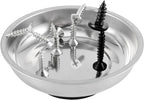 FUNSUEI 10 Packs 3 Inches Magnetic Tray, Stainless Steel Magnetic Bowl, Round Magnetic Parts Tray for Pins, Screws, Bolts, Nuts, Small Parts