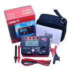 UNI-T 2500V Insulation Megger Tester Megohmmeter, Ground Resistance Tester Meter 0 Megohm to 20GΩ with AC 500V/1000V Testing Voltage & LCD Display Backlight(UT502A)