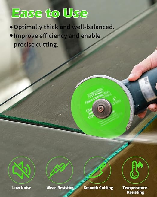 4.5" Glass Cutting Disc, 10 Pcs Diamond-Edged Cutter with 7/8" Arbor Hole, Glass Cutters Tools for Grinding Jade, Crystal, Wine Bottles, Tile.