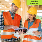 Safety Vest, Reflective High Visibility Construction Vest for Men, Work, Cycling, Runner, Surveyor, Volunteer, Road