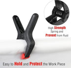 WORKPRO 16-Piece Nylon Spring Clamp Set-4pc 6-1/2", 6pc 4-1/2" , 6pc 3-3/8", for Woodworking, Photography Studios and DIY Works, Black