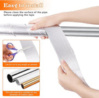 Pipe Insulation Wrap 2" Wide X 32.8 Ft Outdoor Foam And Foil Pipe Wrap Insulation Tape Self Adhesive for Winter Freeze Protection Insulation Wrap for Cold Hot Water Pipes for Reduce Heat Loss (1 Roll)