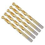 Drill Bit, 5/16" Cutting Diameter, 4341 HSS TiN Coated 135° Cutting Angle Jobber Bits - (Applications: for Drilling Soft Metal Plastic Wood), 5-Pieces