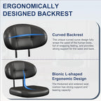 Misolant Armless Drafting Chair, Tall Office Chair no Wheels with Footrest Ring for Standing Desk, Small Faux Leather Executive Vanity Chair with Adjustable Height for Bar Counter Desk Black