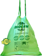 10-13 Gallon Compostable Trash Bags Drawstring 30 Bags Heavy Duty Extra Thick 1 Mil 49.21 Liter Tall Kitchen Food Scrap Waste Compost Bags Green ASTM D6400 US BPI and OK Compost Home Certified