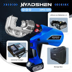 Electric Hydraulic Cable Lug Crimper Pliers Rechargeable Crimping Tool 12 Ton Electrical Terminal Cable Wire Fiber Crimper Kit with 12 Dies (HMX-400)