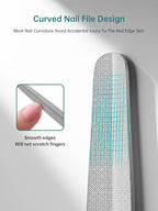 MR.GREEN Curved Nail File – Double-Sided Metal Nail File for Men & Women with Protective Travel Case, Ergonomic Anti-Slip Handle, Washable & Reusable, for Fingernails & Toenails