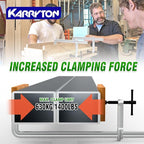 2-Pack Heavy Duty 16"(400x120mm) F-Clamp w/ 4-3/4" Throat Depth, Bar Size 1"x15/32", 1400LB Clamping Force, Drop Forged Steel Bar Clamps for Wood, Metal, Pipe, Welding and DIY Projects