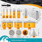 Diamond Tile Hole Saw Kit 12pcs - Diamond Core Drill Bits 6/8/10/19/25/35/50/65/102mm for Tile Porcelain Marble with 20mm Finger Bit and 50mm Chamfer Bit Trimming Holes and SDS Adapter
