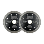 DT-DIATOOL 2pcs Diamond Granite Blade 4-1/2 Inch for Marble, Porcelain, Ceramic, Brick - Mesh Turbo Diamond Segments