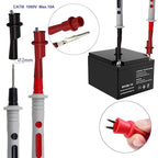 Multimeter Test Leads Kit with Soft Tool Carrying Case Alligator Clips Test Hook Clips Wire Replaceable Precision Sharp Probes for Digital Electrical Multimeter Testing