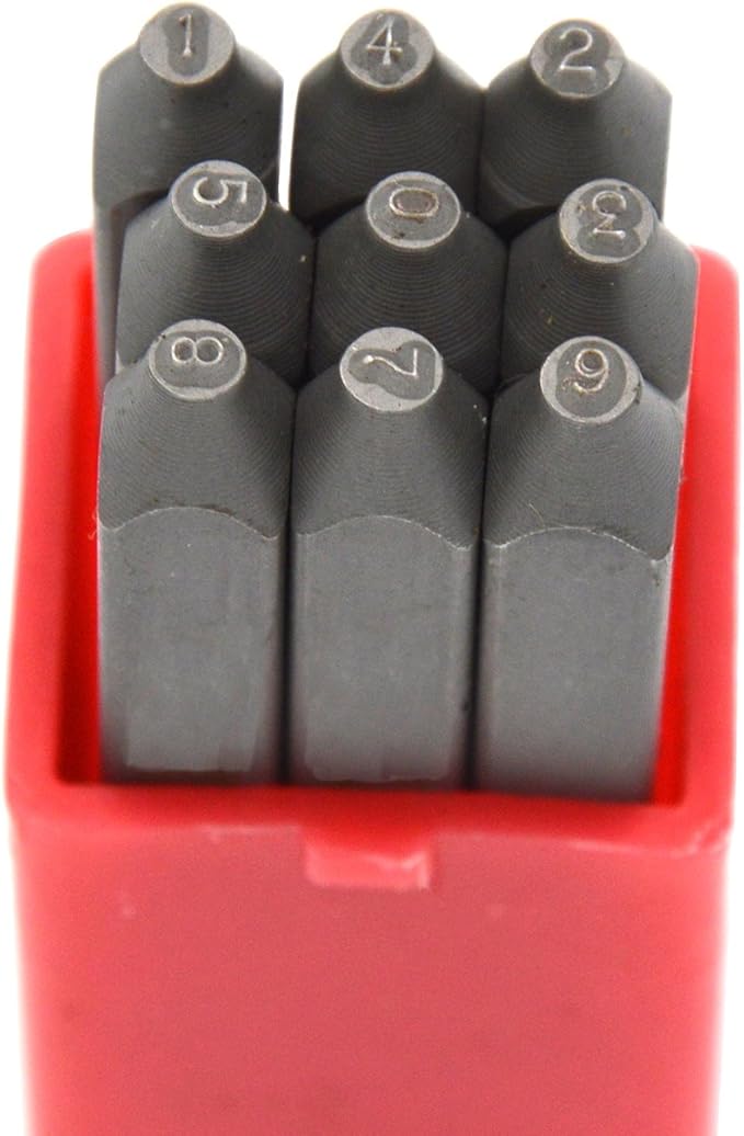 36pcs Heavy Duty Steel Stamp Uppercase Letter and Number 3/64 1mm Hand Stamping Character Mark Code Alphabet Punch Kit for Metal Jewelry Crypto Plate Leather