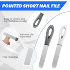4 Pack Nail File Metal, 3.54IN Stainless Steel Fingernail Files Double Sided Grit Nail Filer with Leather Cases and Non Slip Handle