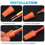 XHF UL Listed 70Pcs Yellow 22-10AWG Wire Connector Nuts, Wire Caps for Quick Connection Max.2#12 w/2#14 w/2#16 Min.2#18