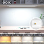 WOBANE 16.5 inch Under Cabinet Lighting,5 Color Settings,Under Counter Lights for Kitchen,Hand Wave Activated,Touchless for Cabinet,Shelf,Under Desk,Color Tunable 2700K to 6000K,Dimmable,White,1000LM