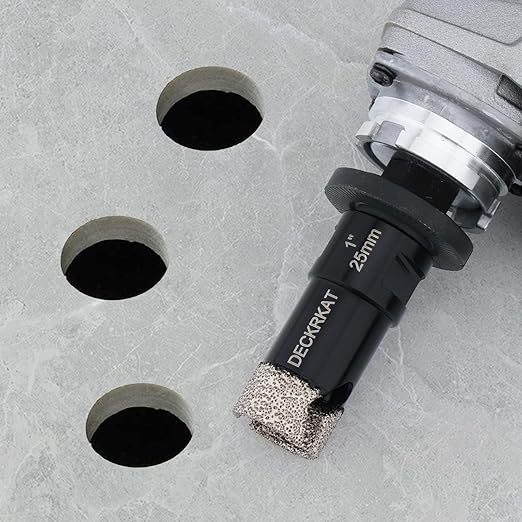 Dry Diamond Core Drill Bits 1 inch with Slots 25mm Diamond Hole Saws, with 5/8-11 Thread to 3/8” Hex Shank Adapter Fit Both Angle Grinders & Electric Drills for Porcelain Granite Tiles Brick Concrete