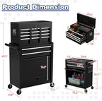 Rolling Tool Box with Wheels, 8-Drawer High Capacity Tool Chest with Wheels, Removable Storage Toolbox with Lock for Garage, Workshop