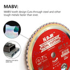 Metal Cutting Circular Saw Blade, Steel and Stainless Steel Cutting, The Cutting Head uses a Special Anti-Heat Sticking Coating with high Finish and Long Life,FMB 7-1/4 inch 48-Tooth 5/8" -TA