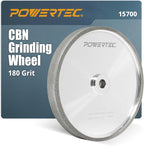 POWERTEC CBN Grinding Wheel 8 Inch 180 Grit, Bench Grinder Wheel for Sharpening HSS Tools, Lathe Tools & Chisel Set, 8" x 1" Wide, 5/8" Arbor Bench Grinder Wheels for Bench Grinder, 1 PK (15700)
