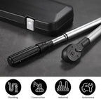 3/4-Inch Drive Click Torque Wrench, Dual-Scale Adjustable Torque Wrench Set with a Hex Key 100-600ft.lb / 135-815Nm