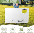 Outvita Folding Portable Camping Sink Table with Sink Faucet, Drainage Hose & Grid Rack, White