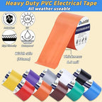 10 Pack Colored Electrical Tape 2 in x 66 ft Waterproof Electrical Insulating Tape High Temperature Resistance Electric Tape Under 600V Home Outdoor Multipurpose Multicolor Vinyl Tape