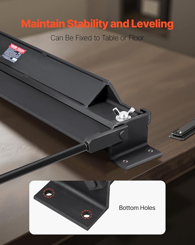 VEVOR Box and Pan Brake, 30 in Sheet Metal Bending Brake, 18-Gauge Capacity, 0-135 Degree Adjustable, Metal Bender Machine, No Wobbling, Heavy-Duty Aluminum Folder for Precise Batch Bending