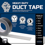 Lichamp Black Duct Tapes Heavy Duty, 17 Mil Waterproof No Residue Clear Duct Tape for Packaging Taping Sealing Repairing Tying, Thick & Wide Tape for DIY or Commercial Use, 2 inches x 25 Yards