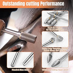 20pcs Carving Bits,10pcs Carbide Burr Bits+10pcs Diamond Drill Bits(1/8 in) Standard Cylindrical Shank for Woodworking,Engraving,Drilling,Glass,Metal,Rotary Tool Accessories