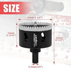 2-1/8 Inch Diamond Hole Saw with Pilot Drill Bit, 2-1/8" Serrated Brazing Tile Hole Saw Diamond Core Drill Bits with Guiding Bit for Ceramic Porcelain Tile Glass Stone Granite Marble
