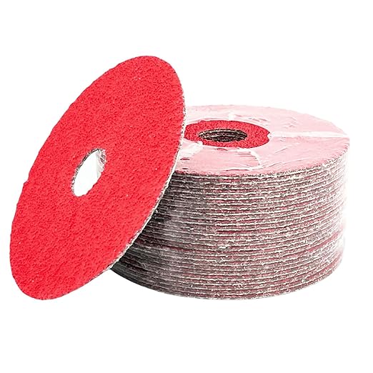 VSM 50-Pack - 7 inch 120 Grit (Fine) - Ceramic Resin Fiber Discs with Top-Size, Tear Resistant Fiber Backing, Durable, Hand-Held Machine Compatible Sanding Discs