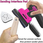 Mouse Mesh Sanding Sets, 1Pc Sanding Interface Pad and 50Pcs Sanding Paper 80 | 120 | 180 | 240 | 320 Grit Hook and Loop Sandpaper for Detail Sander -FMN51