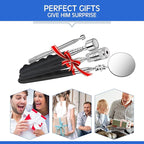 Patelai 4 Pcs Telescoping mechanic Magnet Tool Inspection Mirror Set with 2 lb 20 lb Magnetic Pickup Tool 8lb LED Light Telescoping Magnet Stick Gadget 360 Swivel for Father Day Men Gift Birthday