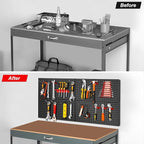 4Pcs Metal Pegboard Panels for Wall，Peg Boards for Garage Tools Pegboard Storage Organizer for Workbench, Shop，Bathroom，Office and Gaming Setup With Customizable Hanging Solutions (Black, 24" x 12")