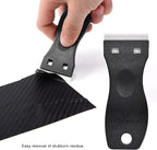 FOSHIO 2PCS Plastic Razor Blade Scraper Tool and 100PCS Plastic Blades for Gasket Remover, Sticker Remover, Labels Decal and Adhesive Remover for Windows and Glass (Dark Black)