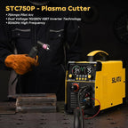 SILATU 75Amps Plasma Cutter, Large LED Display, Non-Touch Pilot Arc, Air Sensor Technology, 110/220V Dual Voltage IGBT Inverter Plasma Cutter Machine, 1'' Max Cutting Thickness for Beginners DIY