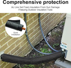 AC Pipe Cover Insulation Sleeve, 72x10.2in Universal HVAC Line Set Cover, Heavy-Duty 600D Oxford Waterproof with Reflective Foil, Prevents Freezing & Condensation for Mini Split/Heat Pump Lines