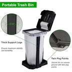 Collapsible Trash Bag Holder with Reinforced Legs and Bonus Inner Storage Compartment, Portable Trash Can, Outdoor Waste Bin with 20 Bags Included for Camping, RV, Picnic, and Home Use